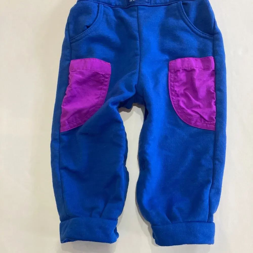 Vintage 90s OshKosh Toddler 24 Months Soft Overalls Blue & Purple Color Block